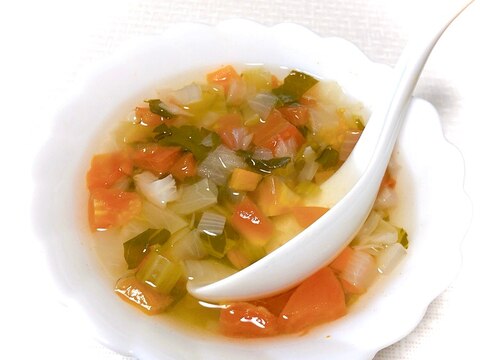 トマトと小松菜の野菜スープ